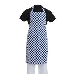 Whites Chefs Clothing Tablier bavette Whites carreaux bleus et blancs - bleu A554_0