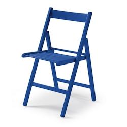 Yelloo - Chaise pliante LIBRO couleur BLEU, peu encombrante, en hêtre massif - bleu Bois massif 947_0