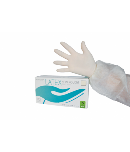 100 gants d'examens à usage unique CE en latex non poudré - GLNPNT-IM05_0