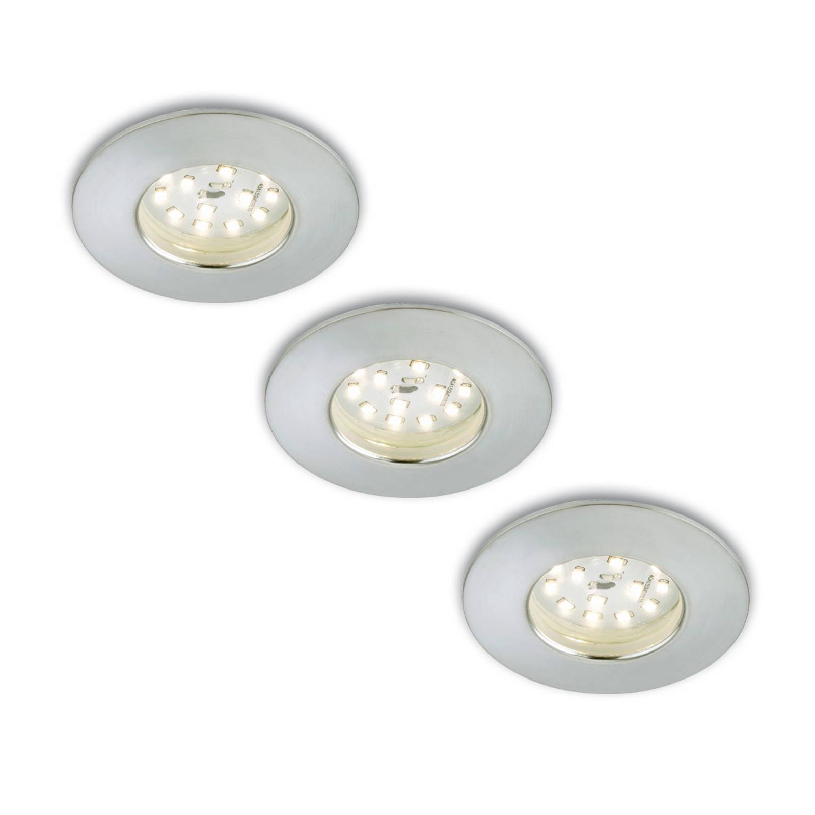 BRILONER 3 SPOTS ENCASTRÉS LED NIKAS IP44 ALUMINIUM