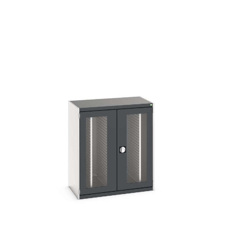Armoire d'atelier Cubio SMV-10612-4.4 - Portes transparentes et 4 panneaux perforés coulissants - LxPxH : 1050x650x1200 mm_0
