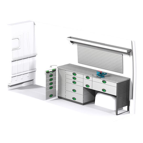 Aménagement métal côté droit - TOYOTA - Longueur 2024mm - Hauteur 855mm - Profondeur 470mm - Poids 144Kg_0