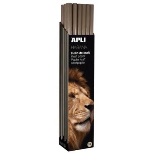 Apli Lot de 30 Rouleau de papier cadeau kraft, 70 g/m², 3m x 1m, coloris havane - 8410782131410_0