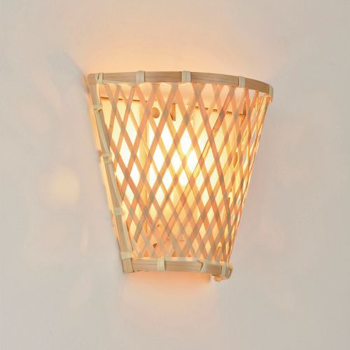 APPLIQUE FORME VASQUE EN BAMBOU PLAT NATUREL TRESSÉ - COREP