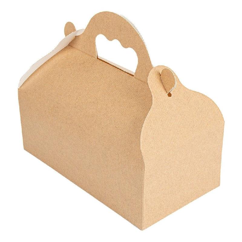 Boite pâtissière à poignée The Pack carton nano micro 10x18x7cm naturel -par 300_0