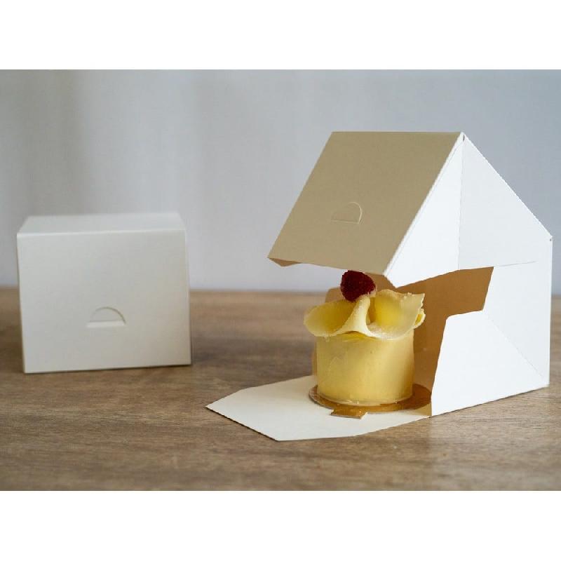 Boite pâtissière carton blanc 1 gâteau 11x11x11 cm - par 50_0