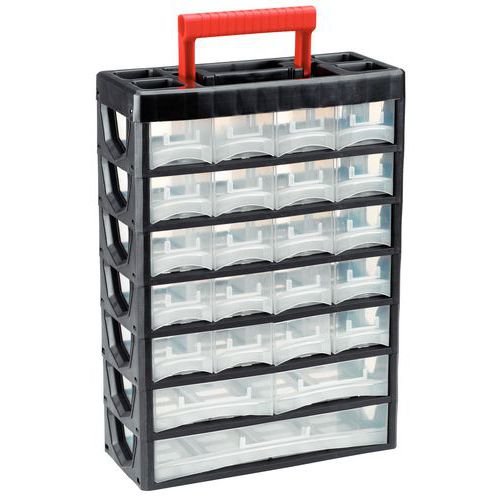 CASIER PLASTIQUE 23 TIROIRS 43 CASES AVEC P ORTE ETIQUETTE - VISO