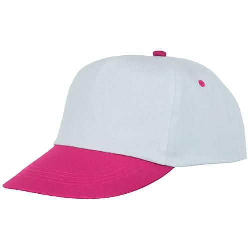 Casquette 5 panneaux bicolore Icarus 38670210 - 100% coton twill, visière incurvée, fermeture velcro_0