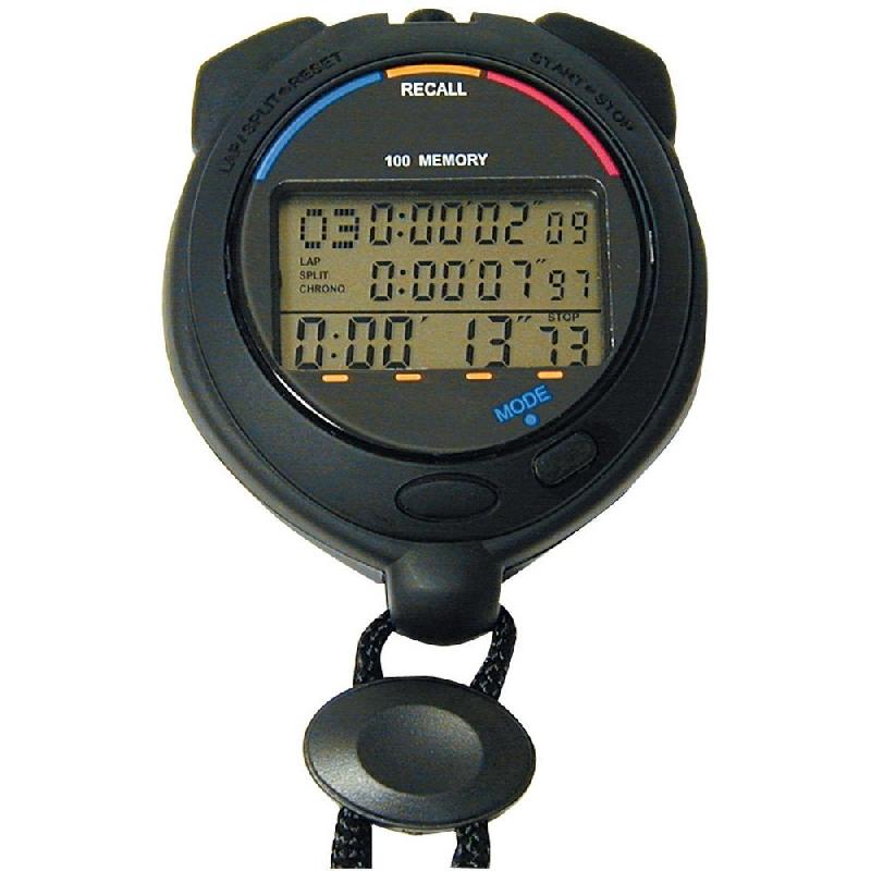Chronomètre digital - 80 mémoires - Moyennes, temps partiels et meilleurs temps_0