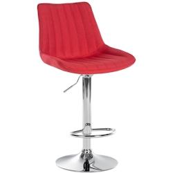 CLP Tabouret de bar Toni en Tissu Pied trompette en Métal Rouge/Chrome - rouge textile 321542_0