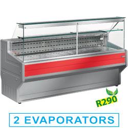 Comptoir réfrigéré - vitrine à vitre droite 90° avec réserve - modèle HL30/B1-R2_0