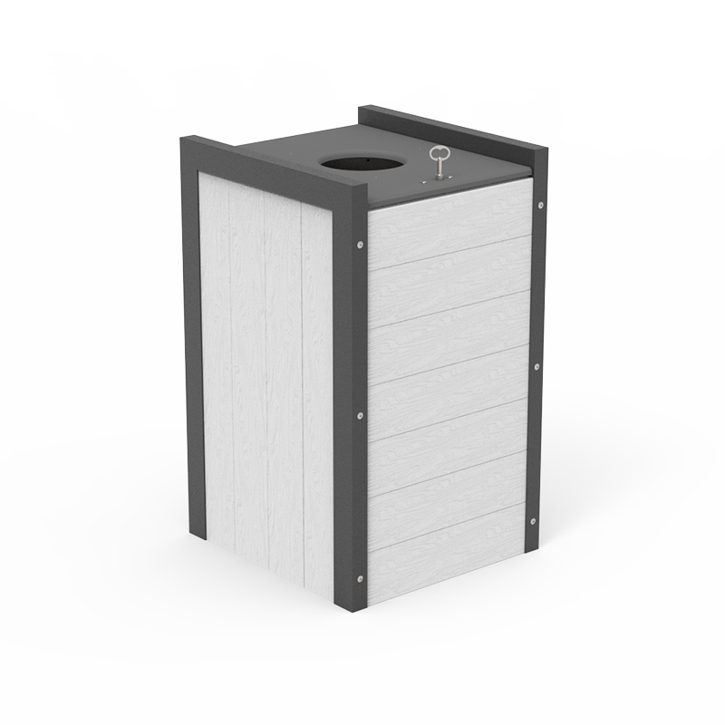 Corbeille publique Harmonie - Porte-sac 100 L - Référence HA-COR-02-PS - Acier gris sablé 900_0