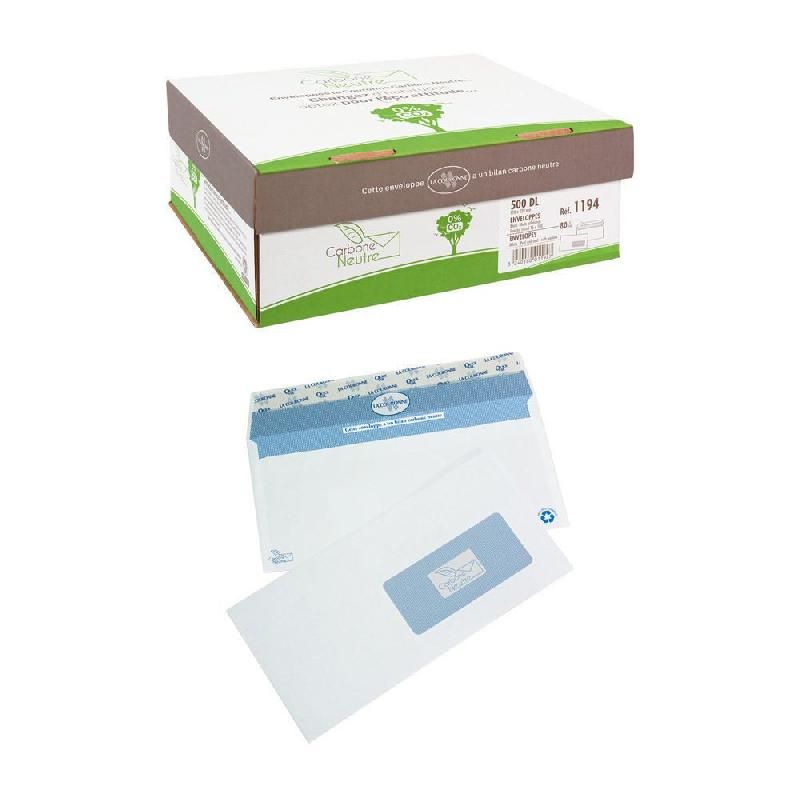 COURONNE BOÎTE DE 500 ENVELOPPES SANS FENÊTRE - AUTO-ADHÉSIVES - PAPIER VÉLIN - 110 X 220 MM (80 G/M²) - COULEUR BLANC