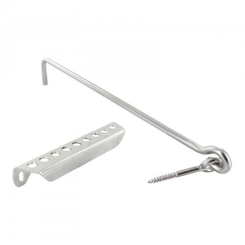 CROCHET DE VOLET AVEC CRÉMAILLÈRE - EN INOX 316 L - LONGUEUR 500 MM BURGAUD