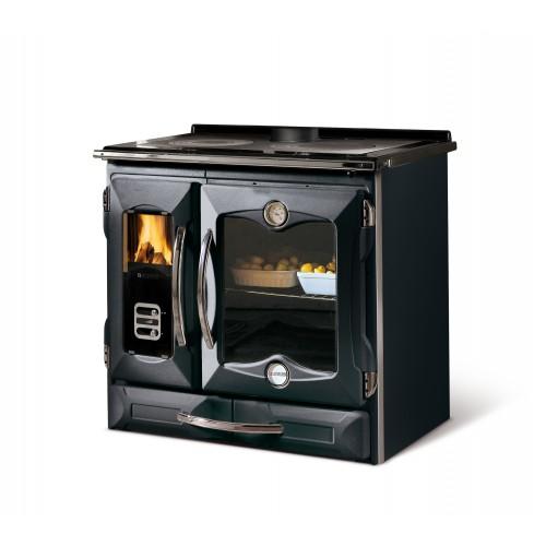 CUISINIÈRE À BOIS EN FONTE ÉMAILLÉE 9 KW SUPREMA.16 - NOIR VITRIFIÉ LA NORDICA EXTRAFLAME