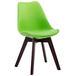 Décoshop26 - Chaise de salle à manger x1  design scandinave en PVC et plastique vert et piètement à 4 pieds en bois marron 10_0003295 - marron 300_0