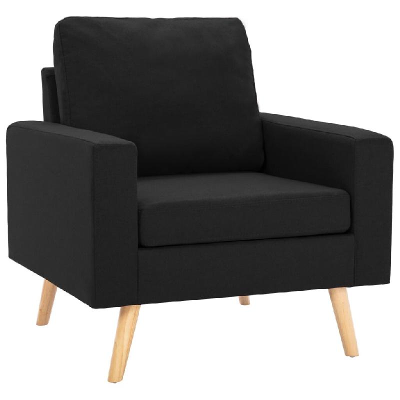 Décoshop26 - Fauteuil lounge design et moderne avec accoudoirs en tissu noir DEC028658 - noir 3000256987763_0