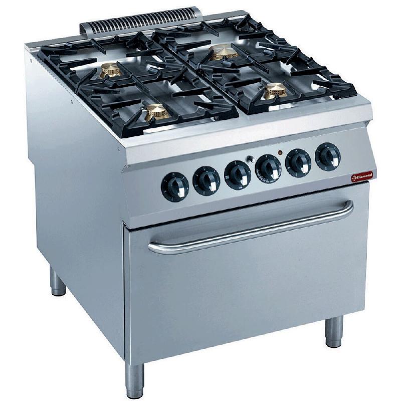 Diamond - Fourneau gaz 4 feux vifs, four électrique GN 2/1- - réf. G22/4BFE8-N - gris AKS-G22/4BFE8-N_0