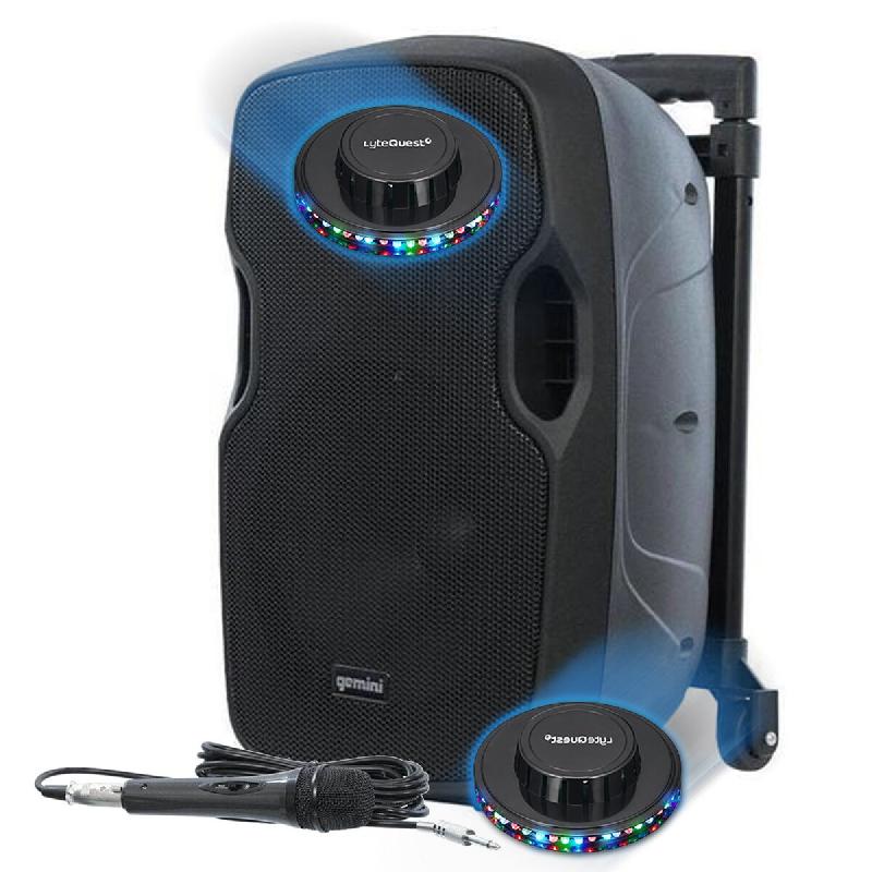 Enceinte Autonome DJ PA Sono Gemini AS 10 TOGO sur Batterie avec Micro  1000 Watts  USB/BT/AUX/SD + 2 jeux de lumières - 3666638034632_0