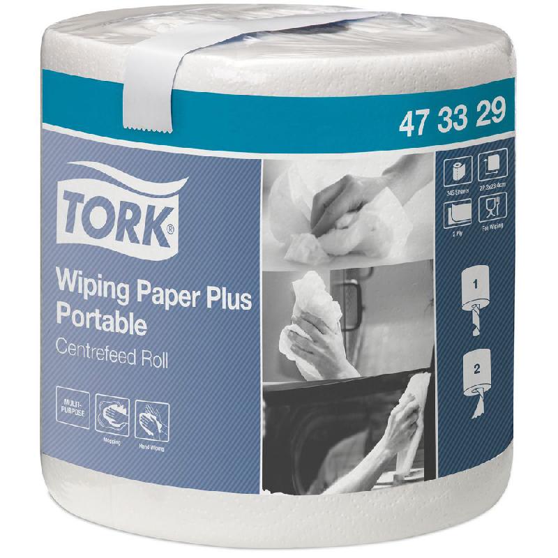 ESSUIE-TOUT DOUBLE EPAISSEUR  - 220065 - BOBINE MULTI-USAGES A DEVIDAGE CENTRAL - 345 FEUILLES - BLANC