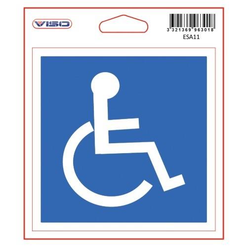ÉTIQUETTE SIGNALÉTIQUE - ADHÉSIVE - 115X115 MM - HANDICAPÉS VISO