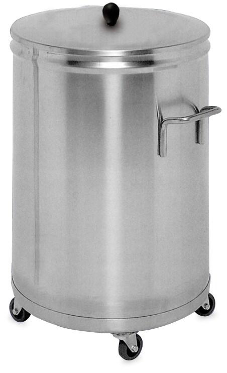 FRICOSMOS Poubelle avec couvercle, coins intérieurs arrondis et roulettes pivotantes - argenté inox COFRI003_0