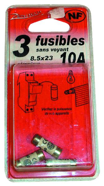 FUSIBLES 8,5X23 10A AVEC VOYANT (BOX DE 3)