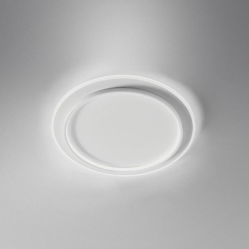 Gea Luce Diva - Lampe de table LED dimmable design moderne - Aluminium blanc satiné, diffuseur en silicone, lumière chaude 3000K, 17W - 8000000132888_0