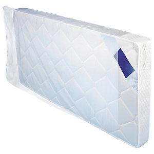 HOUSSE PLASTIQUE 50% RECYCLÉ TRANSPARENTE POUR LITERIE 50 MICRONS 85X220X25 CM