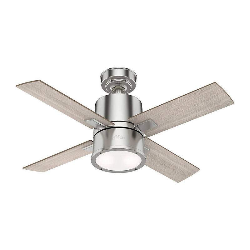 HUNTER BECK VENTILATEUR AVEC LUMIÈRE, CHÊNE/NICKEL