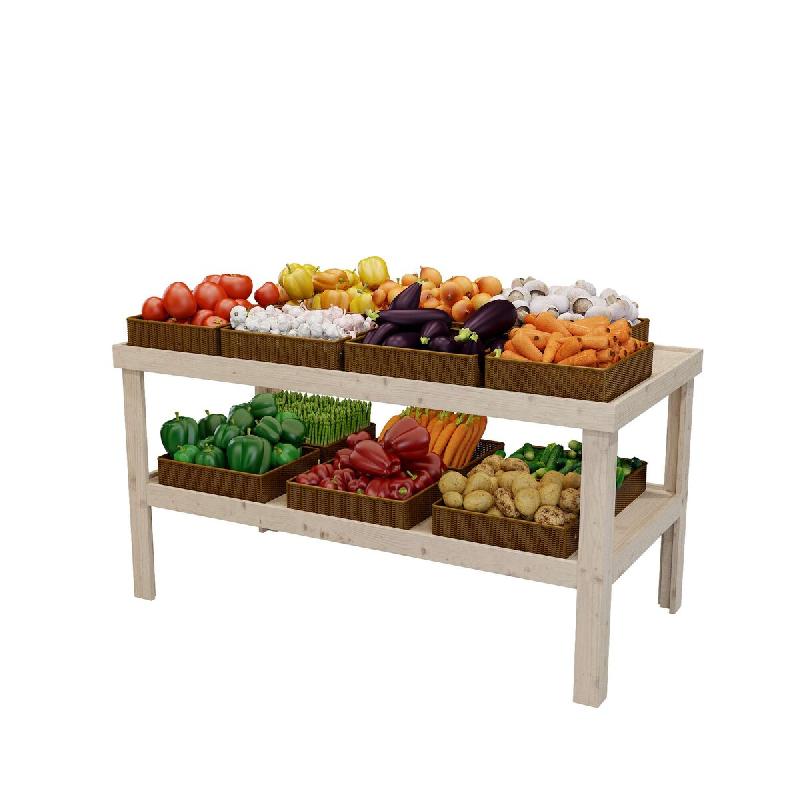 LES ARTISANS DU BOIS Table de présentation teinté verni chanvre  l160xp60xh82cm - Bois massif 1RET0704B_0