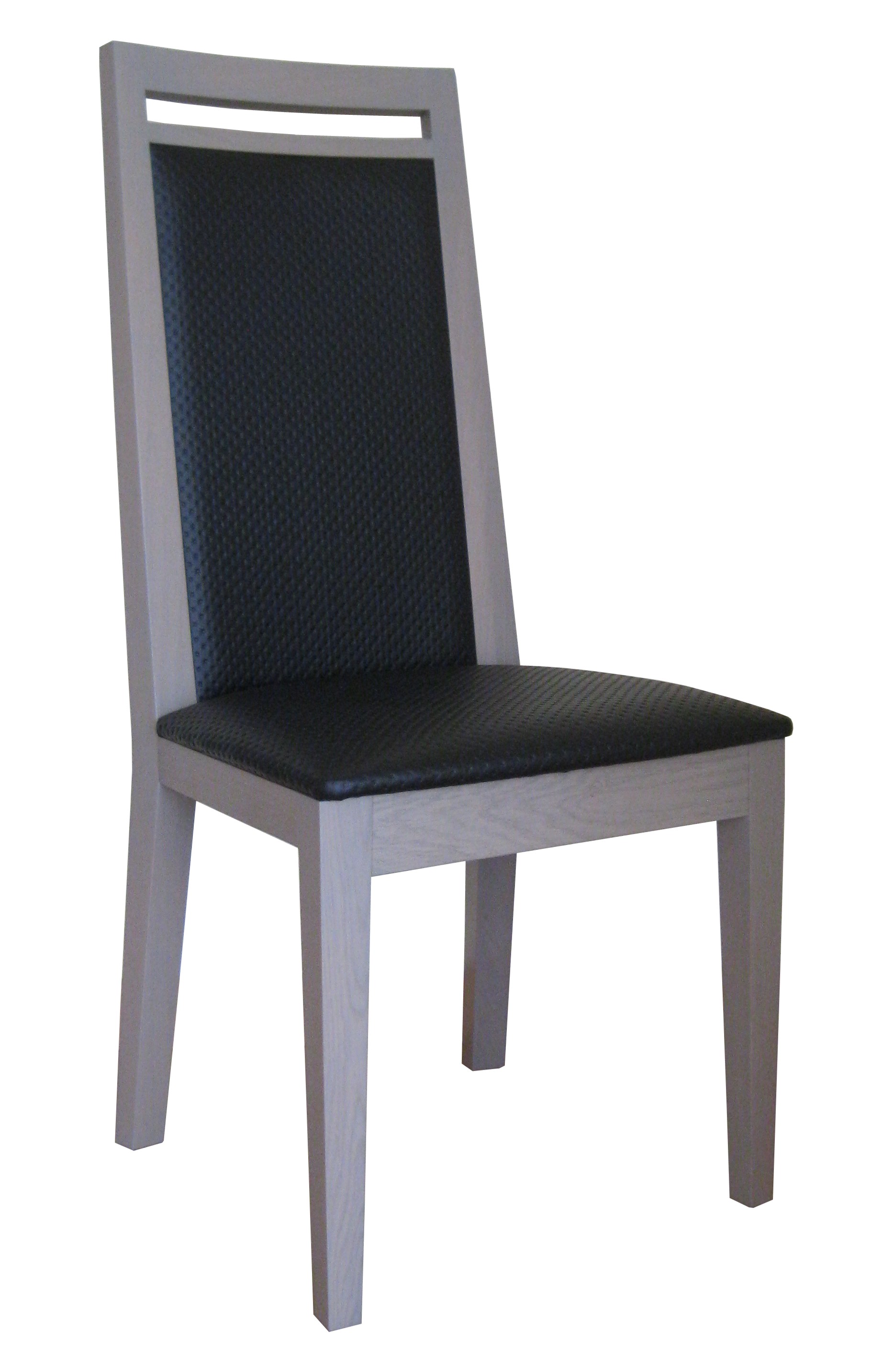 Lot de 2 chaises Graphic en chêne massif - gris et noir - fabrication 100% française - assise et dos garnis en mousse_0
