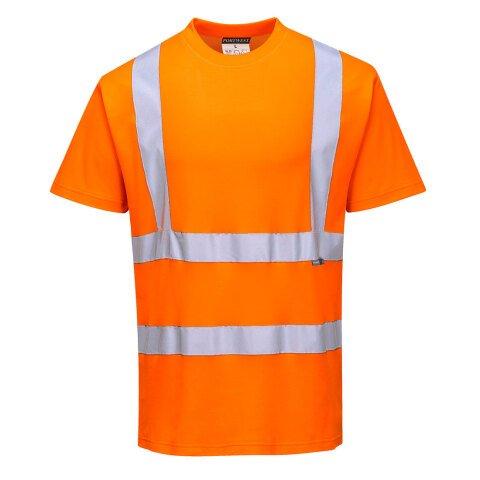 LOT DE 2 - PORTWEST S170 T-SHIRT HI-VIS MC COTON COMFORT ORANGE - TAILLE S
