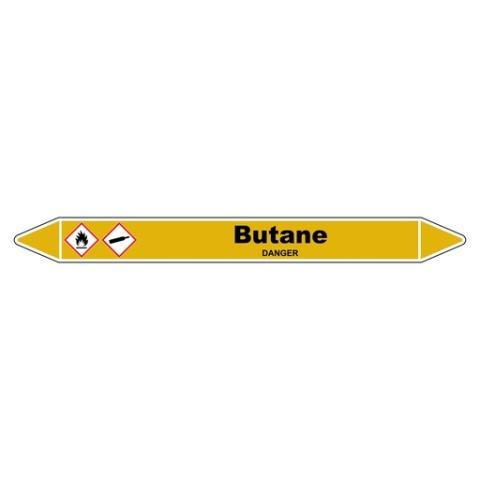 LOT DE 3 - MARQUEUR TUYAUTERIE - BUTANE VINYLE LAMINÉ - NFX 08-105 355 X 37 MM