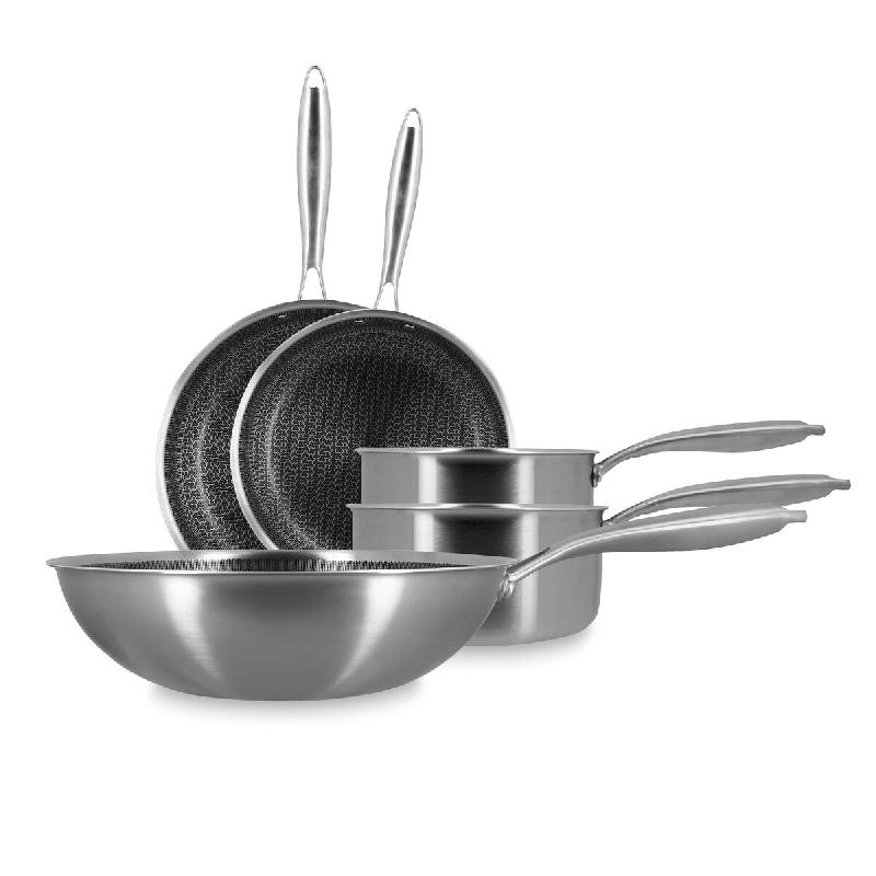 Menastyl - Set 5 pièces cuisson trinox revetu en acier inoxydable - Acier inoxydable 18/10 3256391052334_0