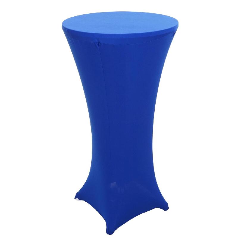 Mendler Set table haute + housse de table haute HWC-J30, Housse de table de bistrot, pliable, hauteur réglable Ø 60cm ~ Housse bleue - bleu textile_0