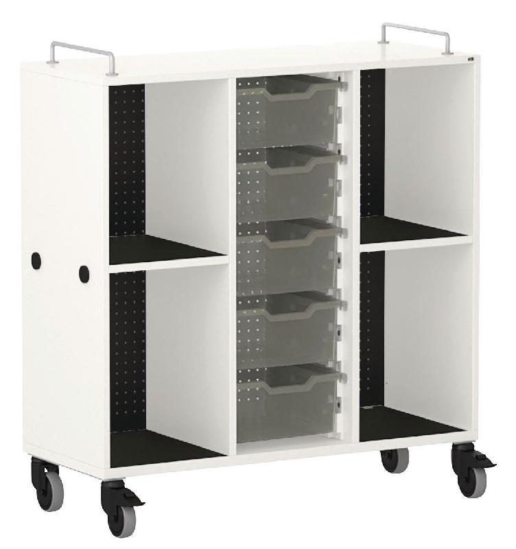 MEUBLE BAS SHIFT+ LANDSCAPE MÉLA POUR CARTABLES 4 CASES - BLANC - NOIR - MANUTAN COLLECTIVITÉS