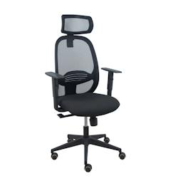 Piqueras y Crespo Silla Cilanco negra malla negra asiento bali negro brazo regulable cabecero regulable - noir multi-matériau 354SNM840B840B10CRPCR_0