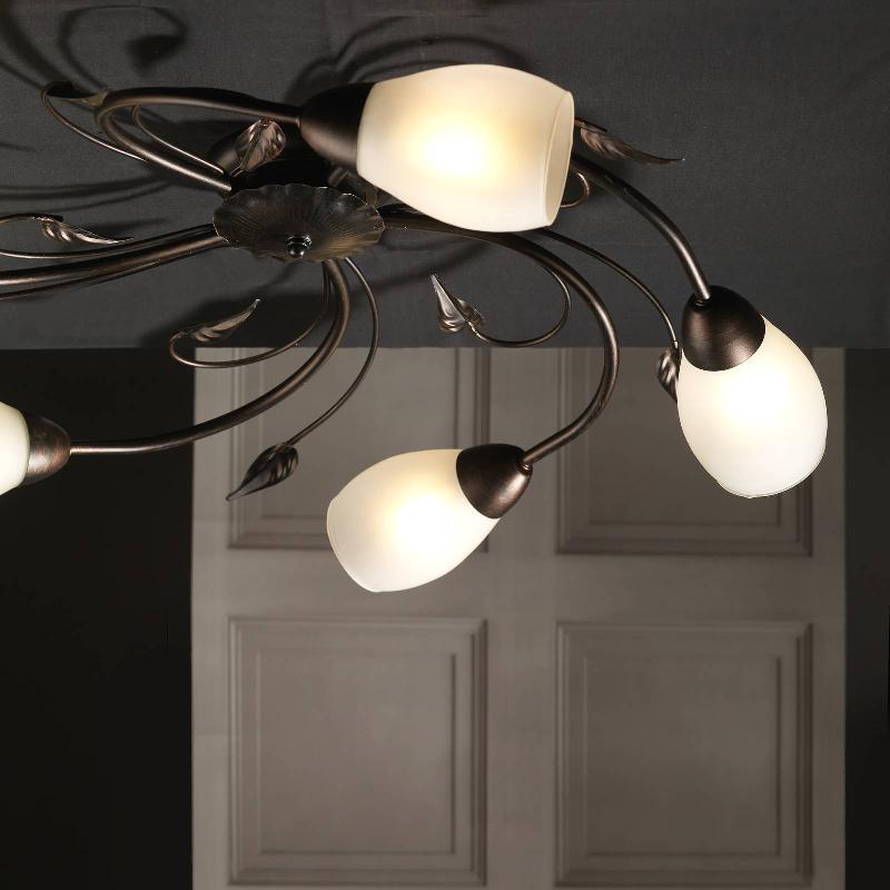 ONLI PLAFONNIER LIA À SIX LAMPES, BRONZE