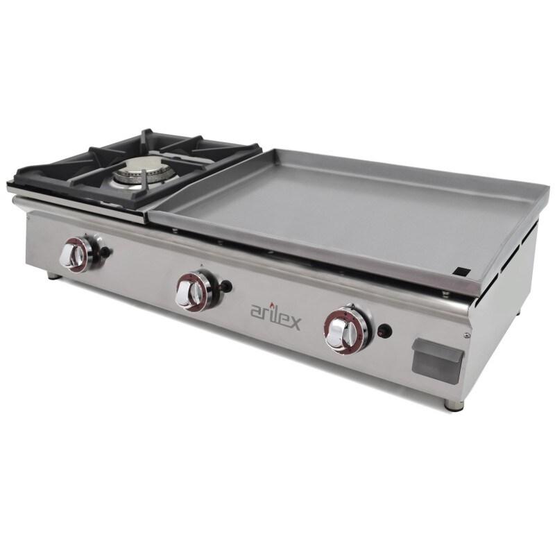 Planche à gaz 60 cm en acier 15 mm avec chromage dur + brûleur 6 Kw ARILEX 100PGCFN - 100PGCFN_0