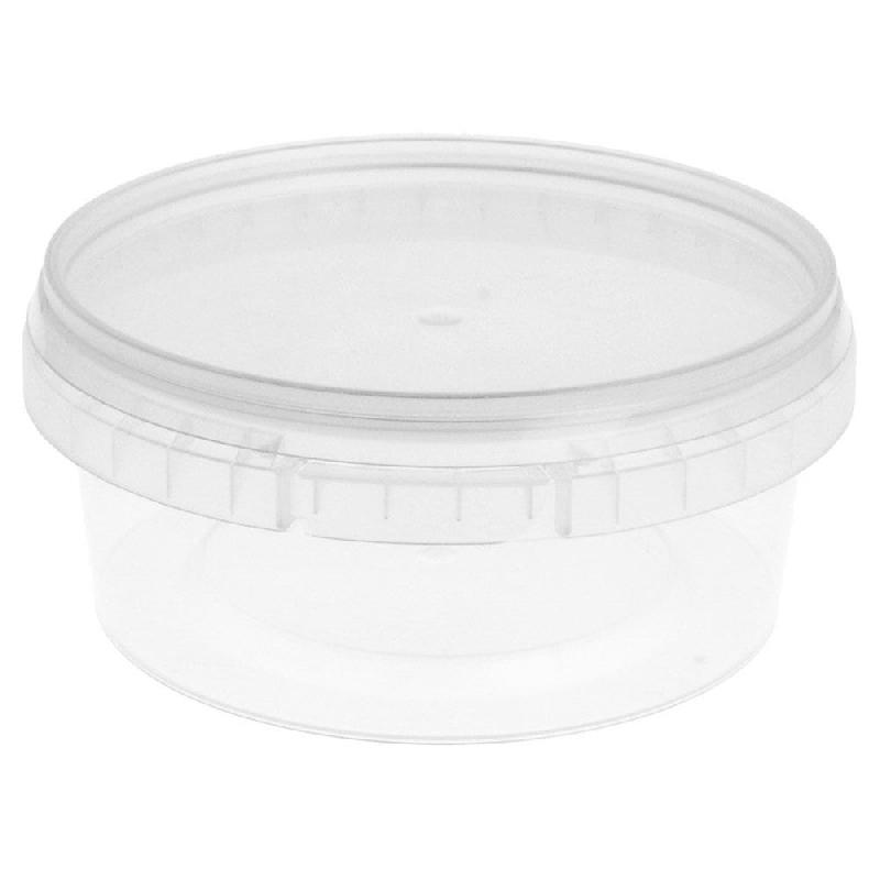 Pot rond transparent avec couvercle inviolable 300cc D11,8x5cm - par 374_0