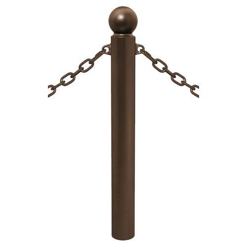 POTELET PROVINCE Ø114 MM CHAINES 2 ANNEAUX BOULE MARRON 8017 - PROCITY