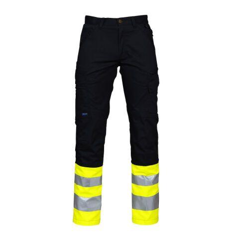 PROJOB 6523 PANTALON POLYCOTON - EN ISO 20471 CLASSE 1 JAUNE/NOIR - TAILLE 50