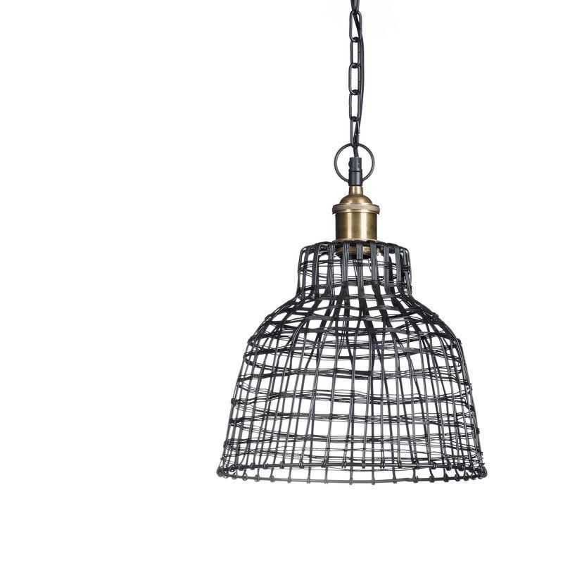 Luminaire Lampe à Suspension Abat Jour Forme Cloche Métal Fer Forgé Motif Grille Effet Cage à Oiseaux Hxd Environ 132 X 28 Cm Lampe Plafond Design