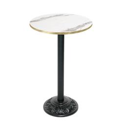 Restootab - Mange-debout style bistrot Ø60cm marbre blanc chants laiton - blanc TB-VRSFF-R60M-MB.BLA-LAI_0