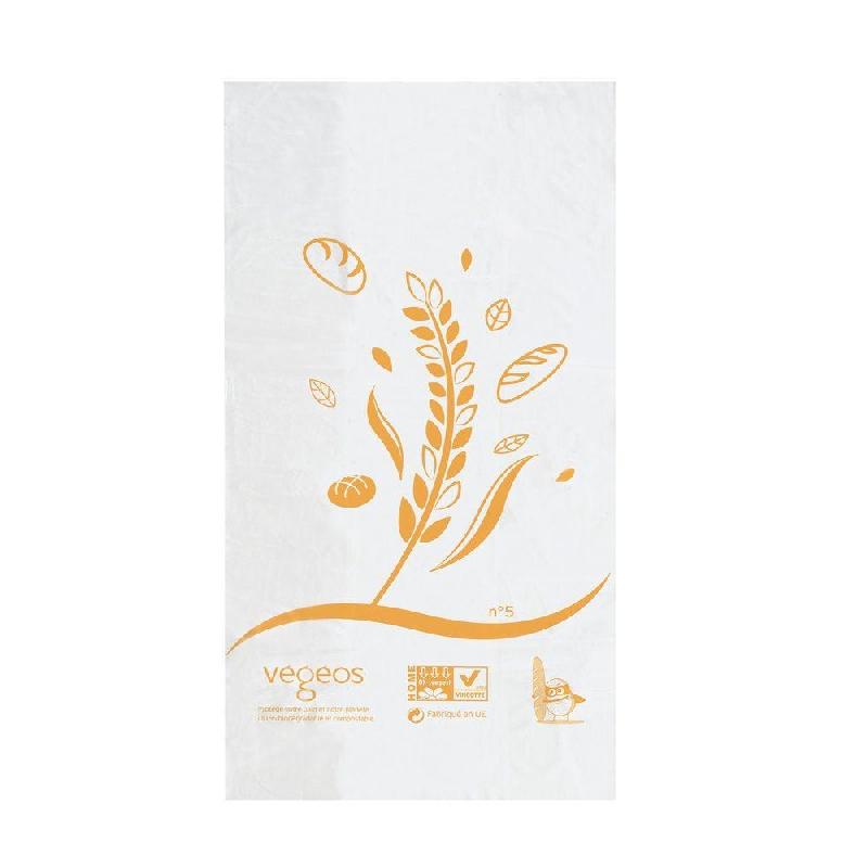 Sacs liasses pains coupés N°5 déco beige 23x42+4cm - biodégradable et compostable - par 200_0