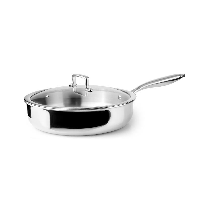 Sauteuse avec couvercle Triply Natural 28 cm -  Argent Rond Aluminium Ibili 28x28 cm - aluminium 8411922476026_0
