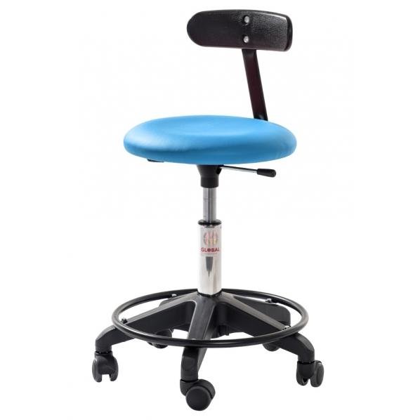 Siège ergonomique petite enfance base plastique Assise simili cuir Bleu foncé_0