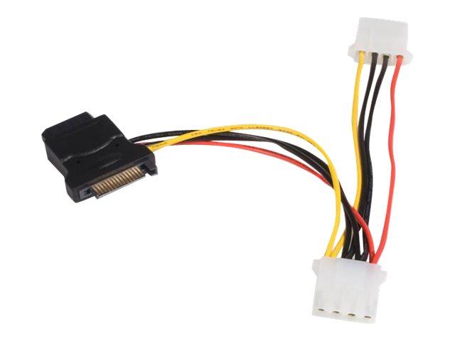 STARTECH.COM CÂBLE D'ALIMENTATION ADAPTATEUR SATA VERS LP4 AVEC 2 LP4 SUPPLÉMENTAIRES - ADAPTATEUR SECTEUR - ALIMENTATION INTERNE 4 PLOTS POUR ALIMENTATION SATA - 15 CM