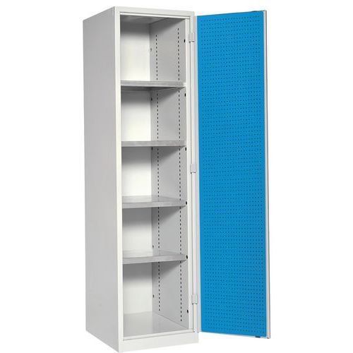 SUPPORT OUTILLAGES PORTES D'ARMOIRE HAUTE L 500 X HT 1950 BLEU 5012 - ANJOU TOLERIE